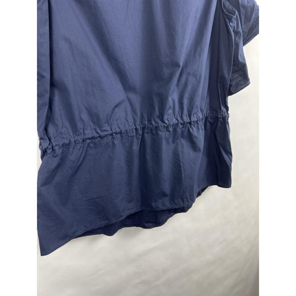 Banana Republic Sleeveless Ruffle Cinch Waist Navy Top S - Picture 9 of 10